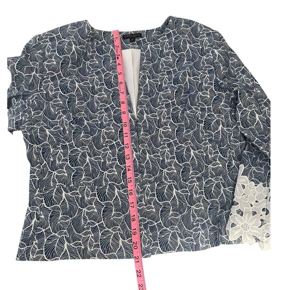 Alberto Makali Lace Trim Midi Dress Set Blue White Mother of The Bride Size 12/L - Picture 14 of 16